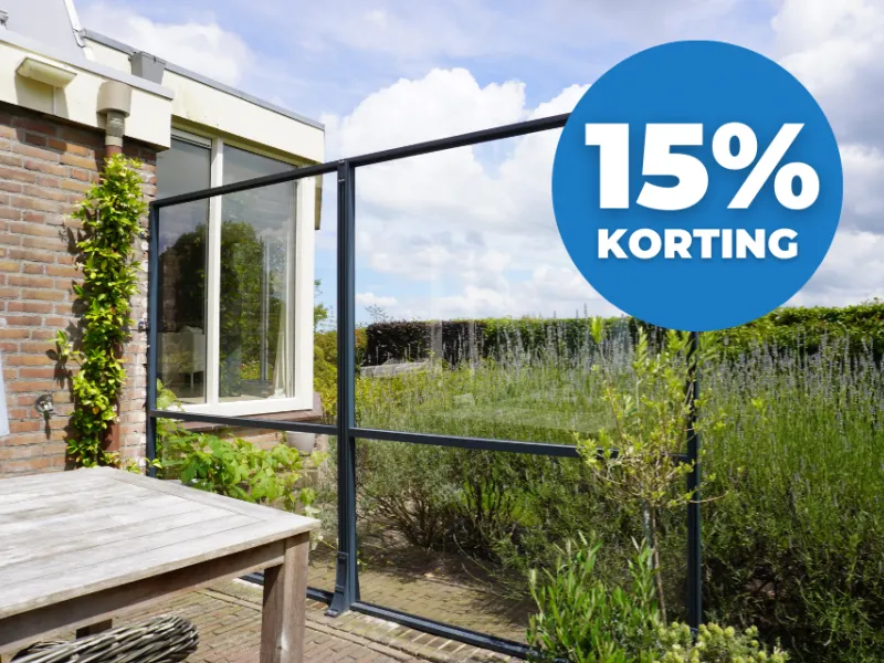 Zon en Scherm Alor ZS165 glazen windscherm vast