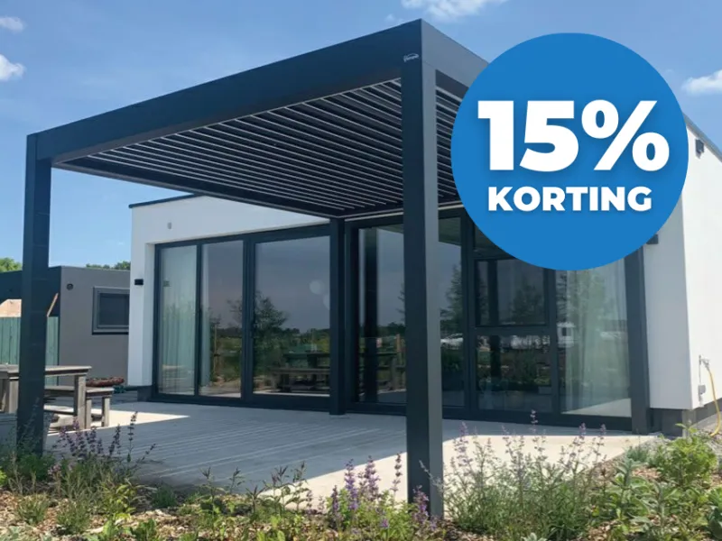 Verano Arezzo V870 lamellen terrasoverkapping (gevelmontage)